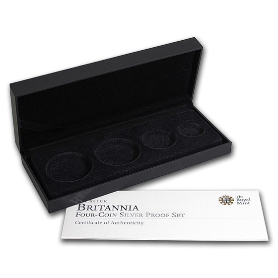 OGP Box & COA - 2011 Royal Mint 4-Coin Silver Proof Britannia Set OGP Box & COA - 2011 Royal Mint 4-Coin Silver Proof Britannia Set